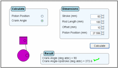 TorqSoft - Piston Position Programme - offset gudgeon pin