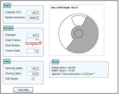 TorqSoft - Disc Valve Inlet Time Area Programme